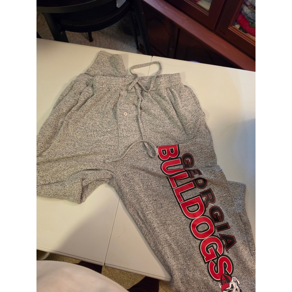 Bottom Drawers Georgia Bulldogs Lounge Pants Mens Large Gray Sleepwear Pajamas